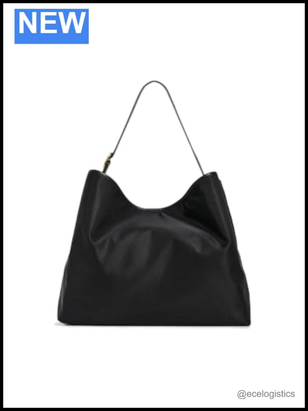 Large Hobo Tote Bag with Gold-Tone Hardware, Adjustable Straps